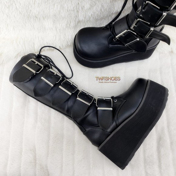 Brand New Trashville 518 Platform Goth Mens Knee Boots - Picture 11 of 13